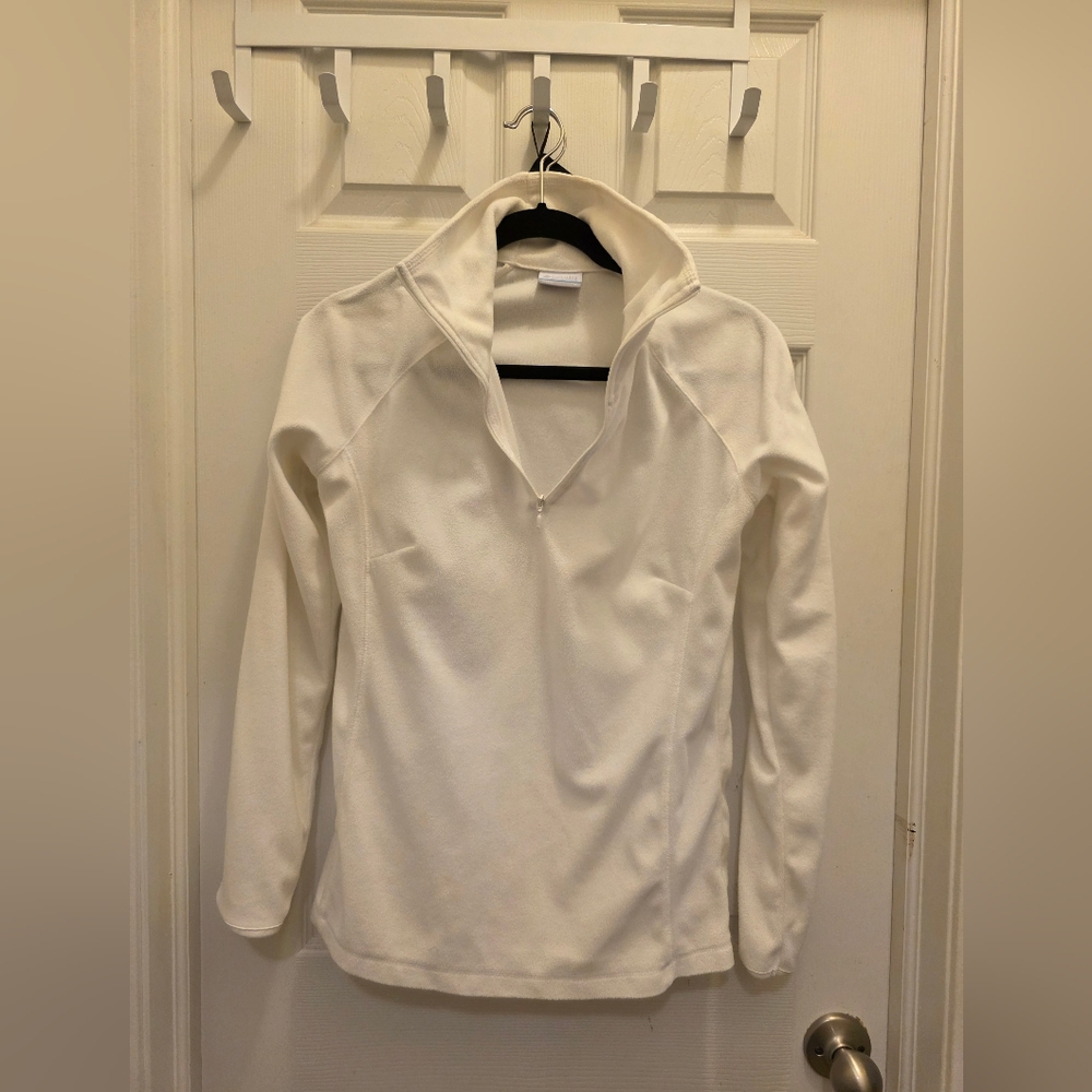 Women's White Quarter-Zip Top